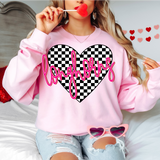 Longhorns Valentine Checker Heart DTF Print