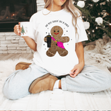 Lookin Like a Snack Gingerbread Man Glitter Embroidery Effect DTF Print