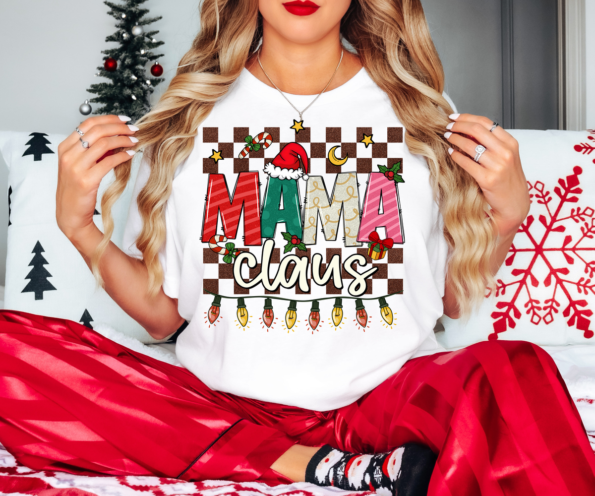 Christmas Mama Checker Lights DTF Print Torch Light