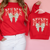 Mama Mini Coquette Valentine Bow DTF Print