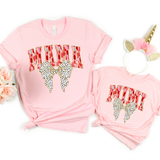 Mama Mini Coquette Valentine Bow DTF Print