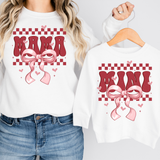 Mama Mini Coquette Checker Bow DTF Print