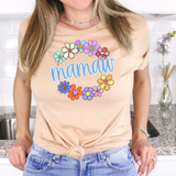 Mamaw Spring Flower Circle DTF Print