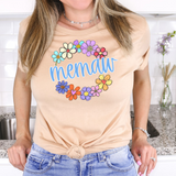 Memaw Spring Flower Circle DTF Print
