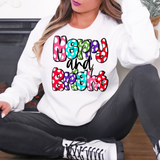Merry and Bright Polkadot Doodle DTF Print
