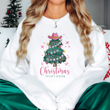Merry Bright Christmas Cowboy Hat DTF Print