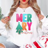 Merry Christmas Tinsel Effect DTF Print