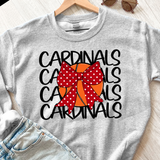 Cardinals Basketball Polkadot Bow DTF Print