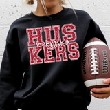 Nebraska Huskers Varsity Glitter Effect DTF Print