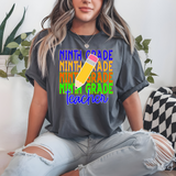 Back To School Repeat Solid Pencil Middle High Teacher DTF Print