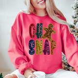 Oh Snap Gingerbread Man Glitter Embroidery Effect DTF Print