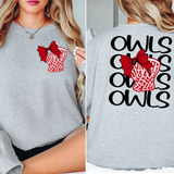 Owls Basketball Net Bow DTF Print