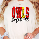 Owls Sport Grunge DTF Print