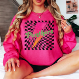 Panthers Checker Bolt Distressed DTF Print