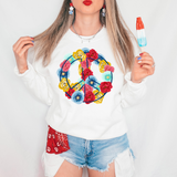 Patriotic Floral Peace Sign DTF Print