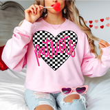 Patriots Valentine Checker Heart DTF Print