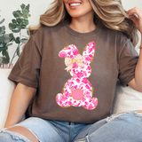 Pink Floral Bunny DTF Print