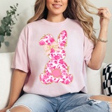 Pink Floral Bunny DTF Print