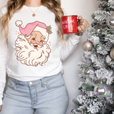 Pink Santa DTF Print