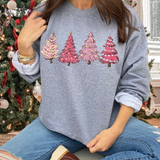 Pink Christmas Trees DTF Print