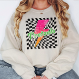 Pretzels Checker Bolt Distressed DTF Print