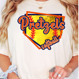 Pretzels Softball DTF Print