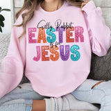 Silly Rabbit Easter is for Jesus Sequin Effect DTF Print