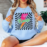 Rams Checker Bolt Distressed DTF Print