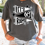 Rams Lets Go Star Banner Trio DTF Print