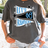 Rangers Lets Go Star Banner Trio DTF Print