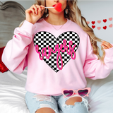 Rangers Valentine Checker Heart DTF Print