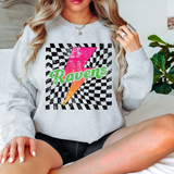 Ravens Checker Bolt Distressed DTF Print