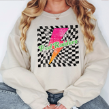 Red Raiders Checker Bolt Distressed DTF Print