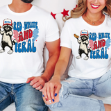 Red White and Feral DTF Print
