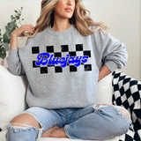 Retro Checkered Bluejays DTF Print