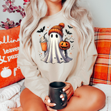 Retro Halloween Ghost Coffee DTF Print