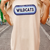 Wildcats Retro Team Oval DTF Print