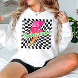 Sabercubs Checker Bolt Distressed DTF Print