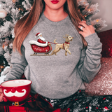 Santa Sleigh Golden Doodle DTF Print