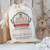 Personalized Santas Workshop Santa Sack DTF Print