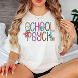 School Psych Skinny Doodle Flowers DTF Print