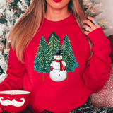 Snowman with Trees DTF Print