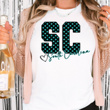Faux Glitter South Carolina Doodle DTF Print