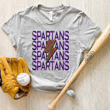 Spartans Baseball Bolt DTF Print