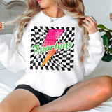 Spartans Checker Bolt Distressed DTF Print