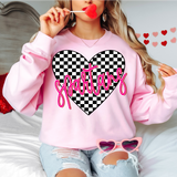 Spartans Valentine Checker Heart DTF Print