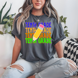 Back To School Repeat Solid Pencil Middle High DTF Print