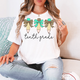 Back To School Teal Leopard Pencil Trio Middle High DTF Print