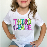 Neon Doodle Third Grade DTF Print