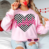 Thunderbirds Valentine Checker Heart DTF Print